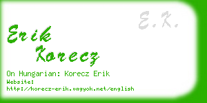 erik korecz business card